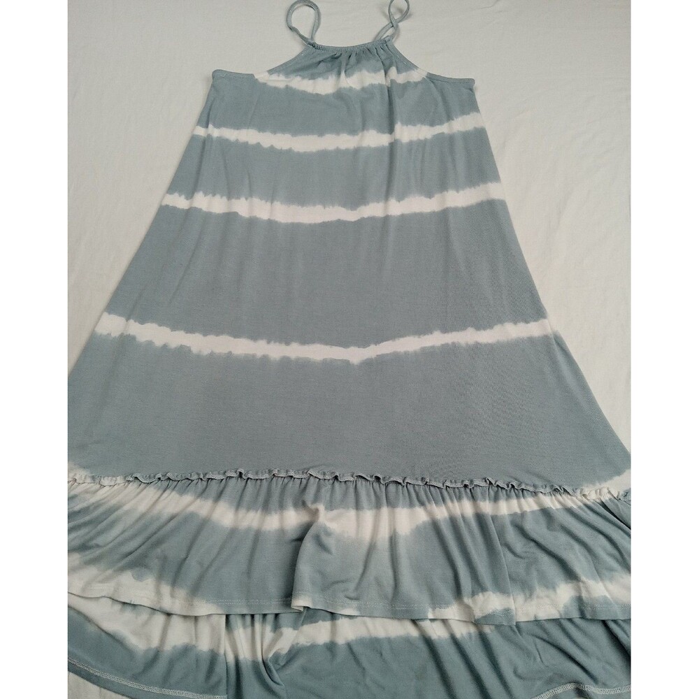 Tucker & Tate Tie Dye Spaghetti Strap Sky Blue White Dress Size L (10-12) Girls